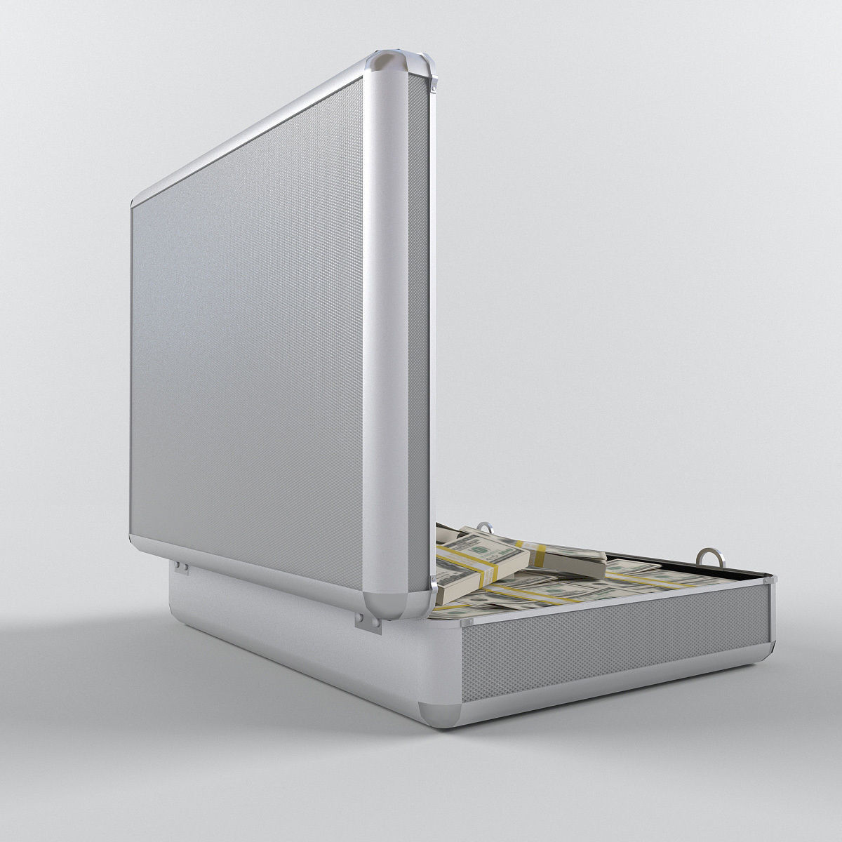 suitcase with money Low-poly 3D model_2