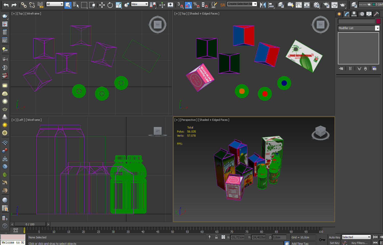 Drinks and boxes 3D model_2