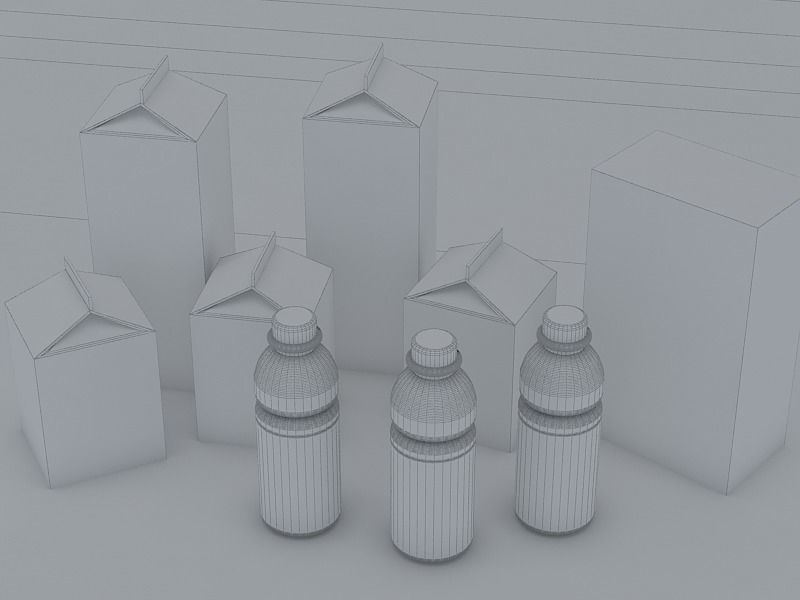 Drinks and boxes 3D model_3