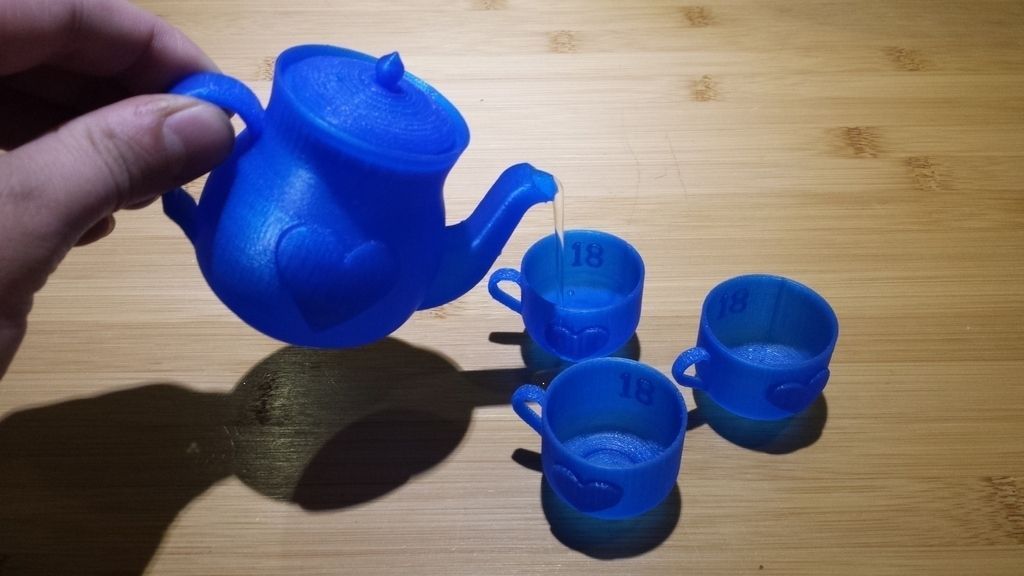 Miniature Heart Tea Set Free 3D print model_4
