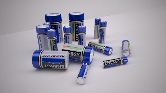 Alkaline Batteries 3D model