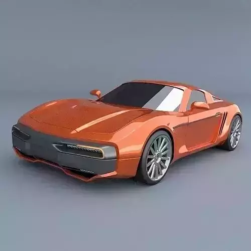 Retrostyled concept car 3D model