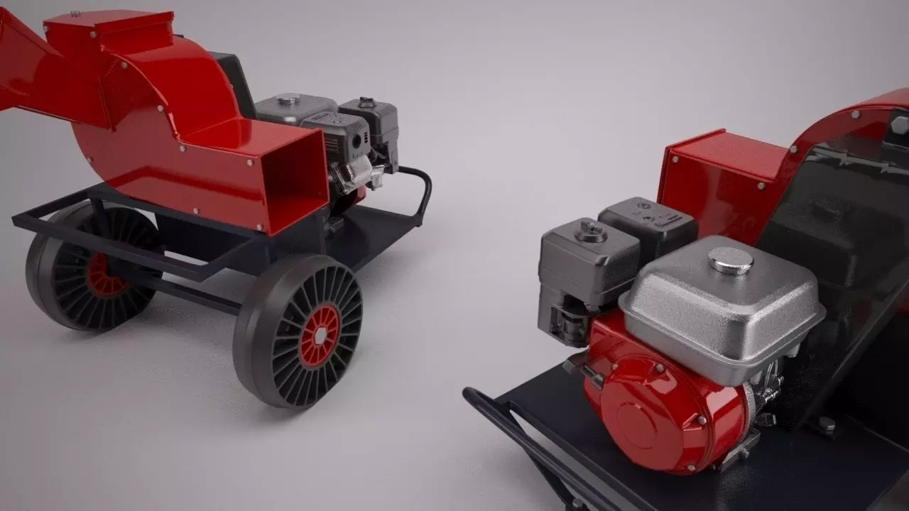 Shredder wood chipper 3D model_1