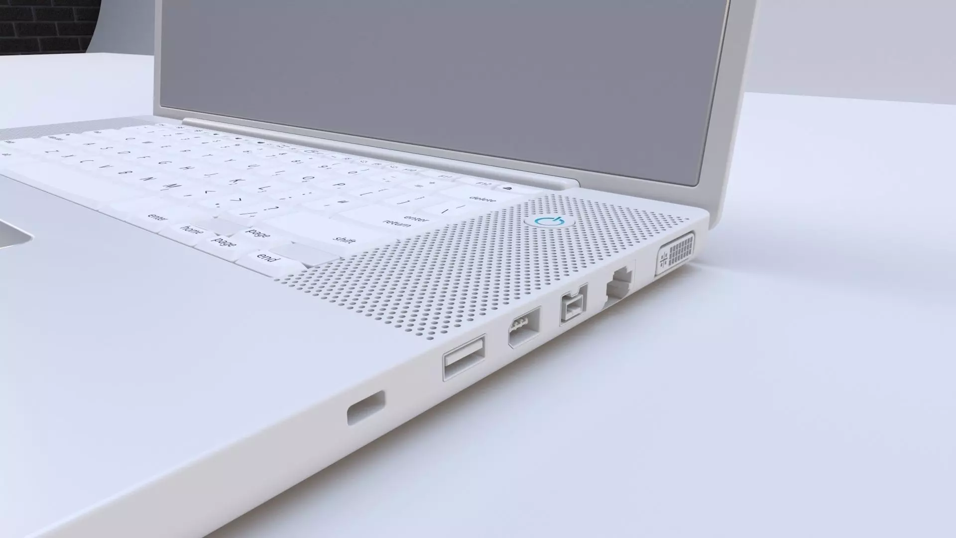 MacBook laptop on table 3D model_1