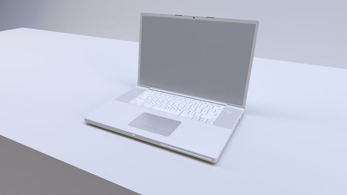 MacBook laptop on table 3D model