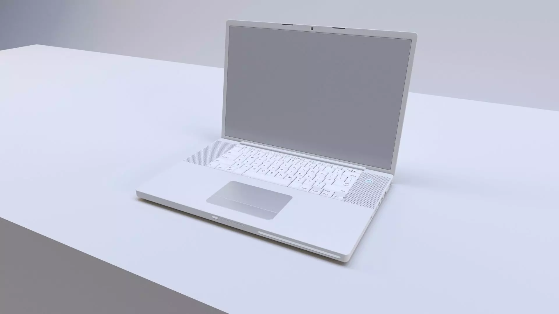 MacBook laptop on table 3D model_0