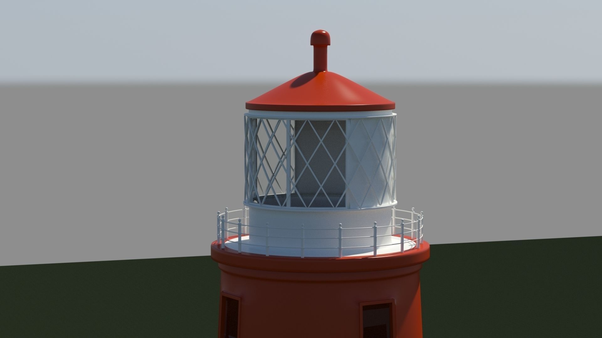 Candy Striped Lighthouse 3D model_2