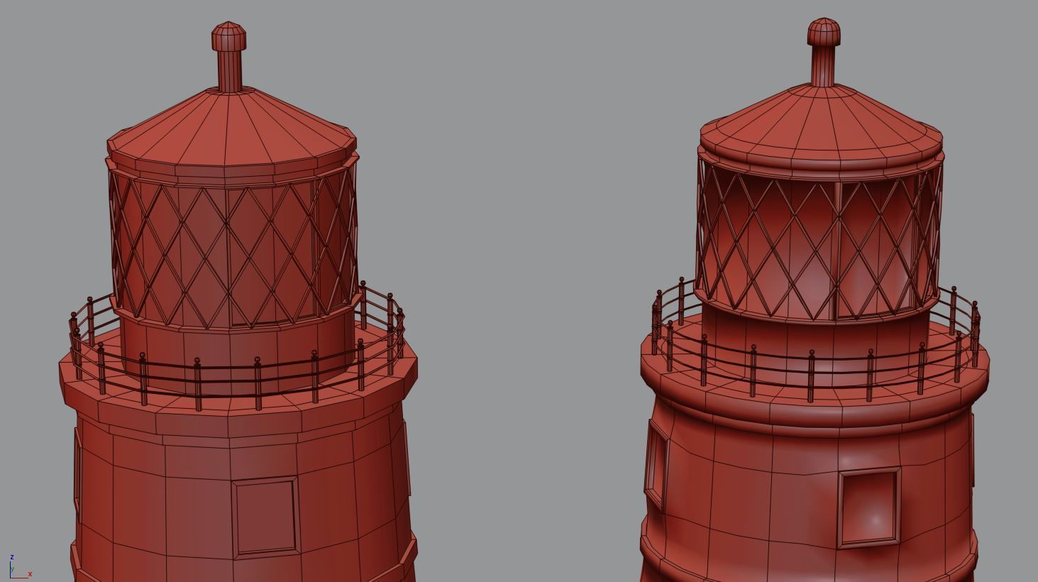 Candy Striped Lighthouse 3D model_1