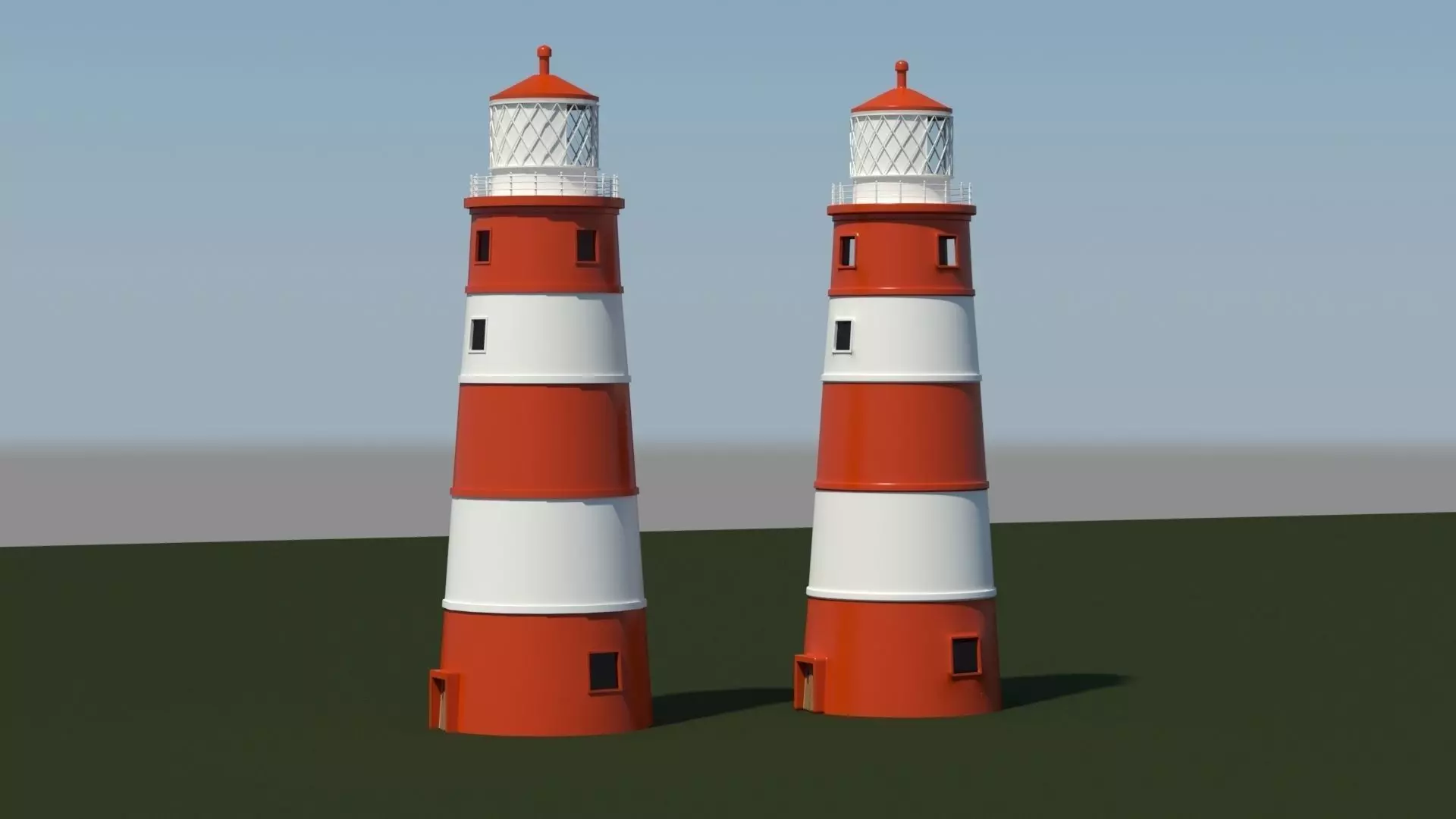 Candy Striped Lighthouse 3D model_0