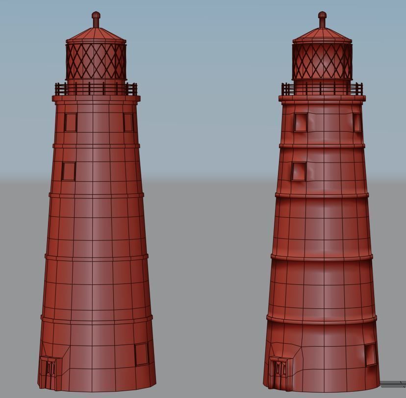 Candy Striped Lighthouse 3D model_3