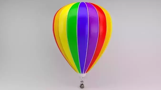 Rainbow Striped Hot Air Balloon