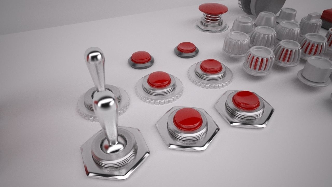 Switches and Buttons 3D model_2