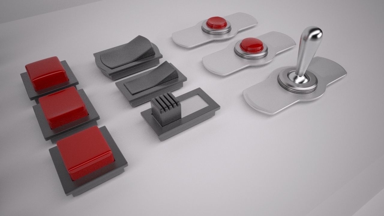 Switches and Buttons 3D model_1
