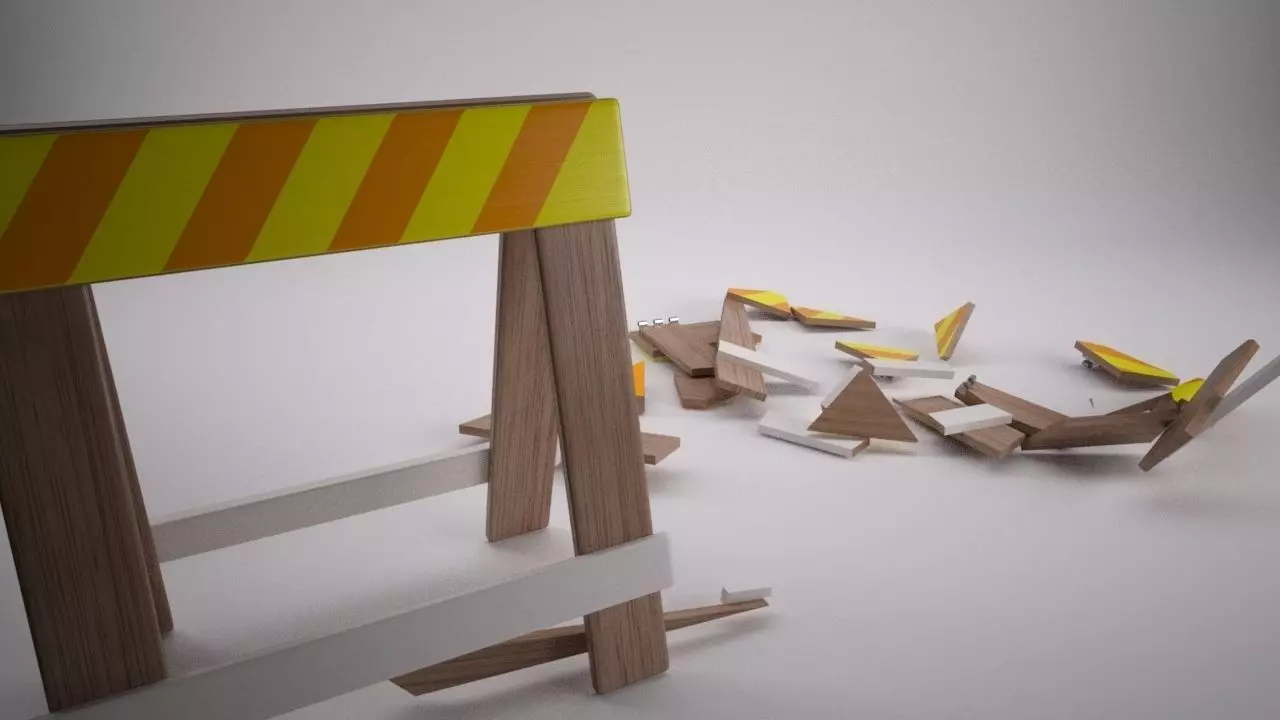 Construction Barrier 3D model_2