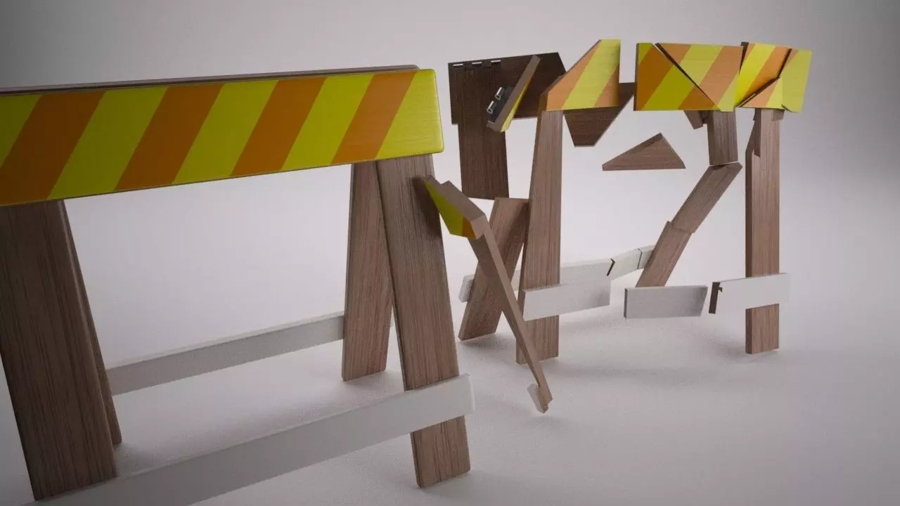 Construction Barrier 3D model_0