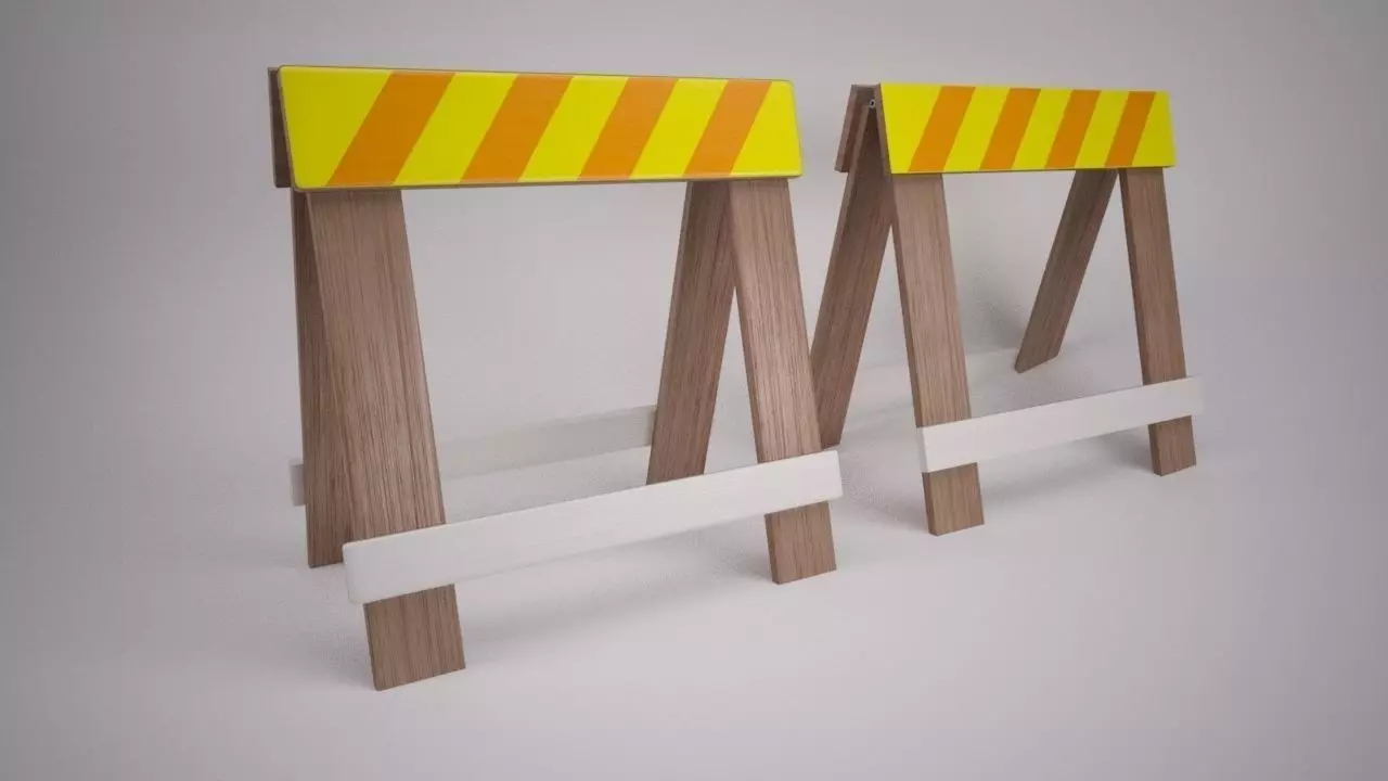 Construction Barrier 3D model_6