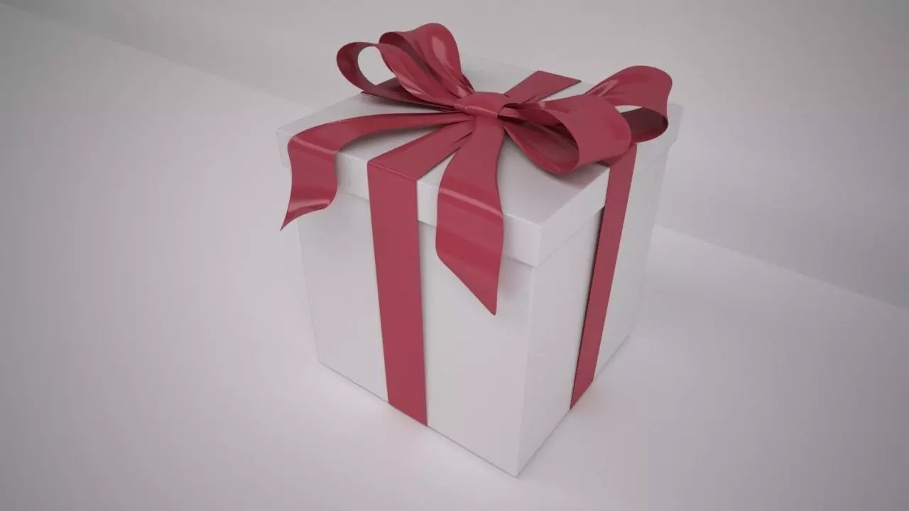Gift Box with Knotted Bow 3D model_4