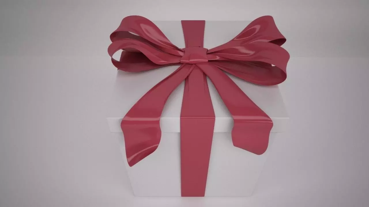 Gift Box with Knotted Bow 3D model_2