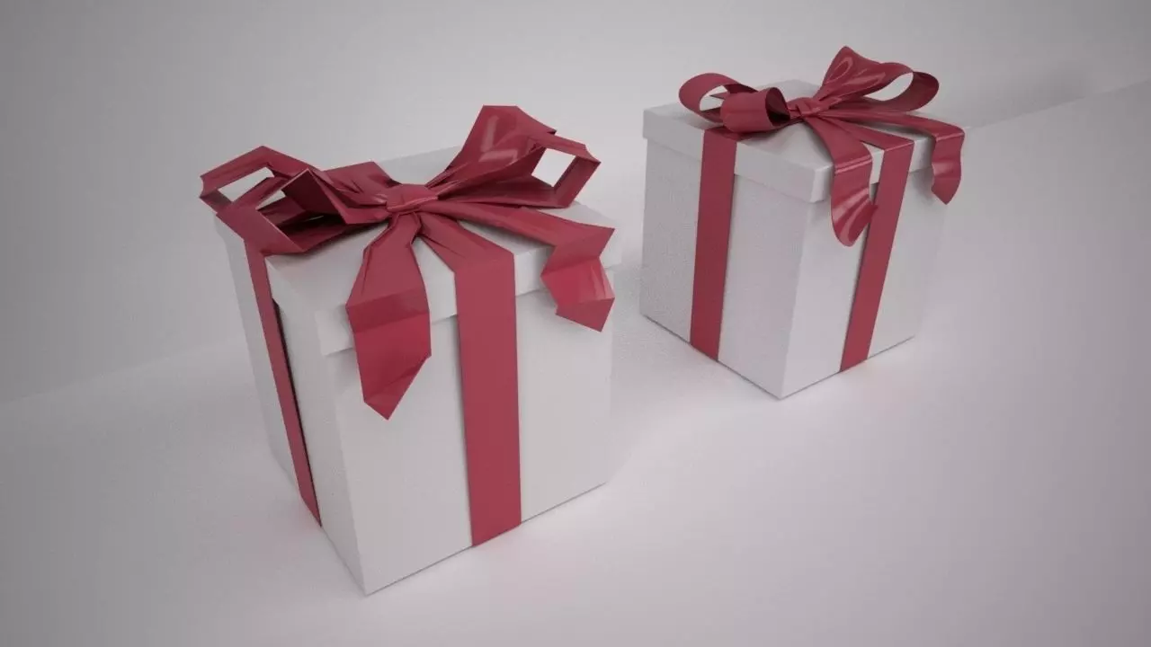 Gift Box with Knotted Bow 3D model_0