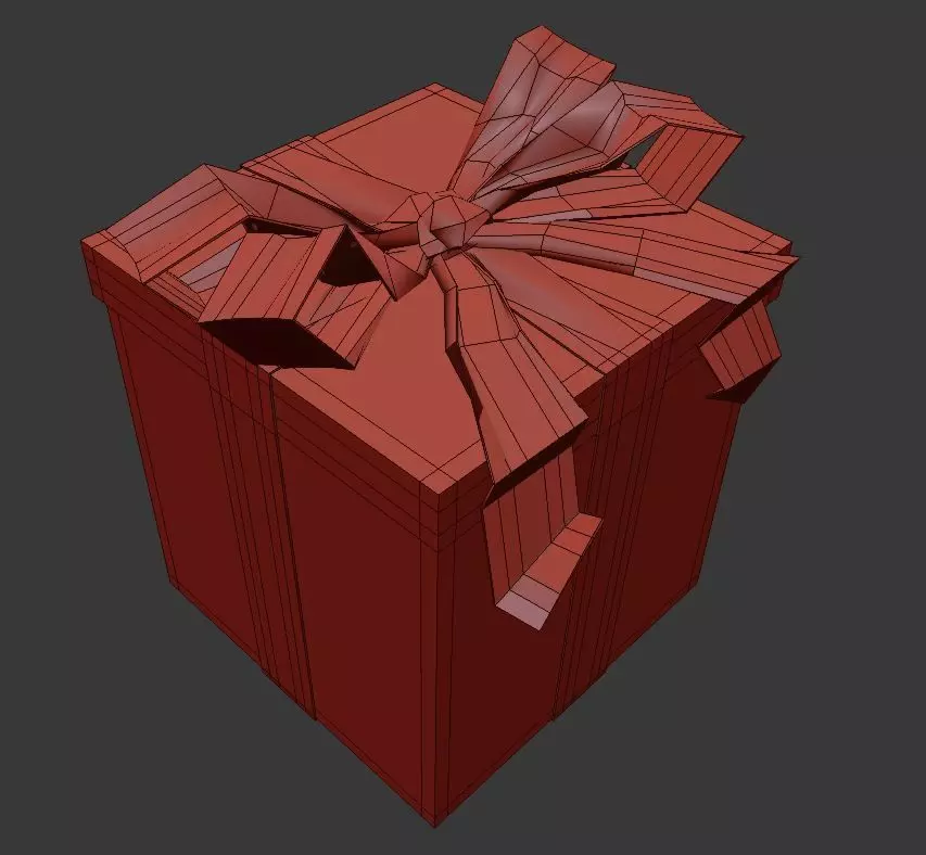 Gift Box with Knotted Bow 3D model_5