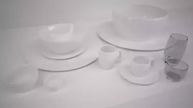 Contemporary Dinnerware 3D model