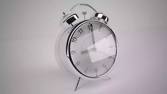 Chrome Alarm Clock 3D model