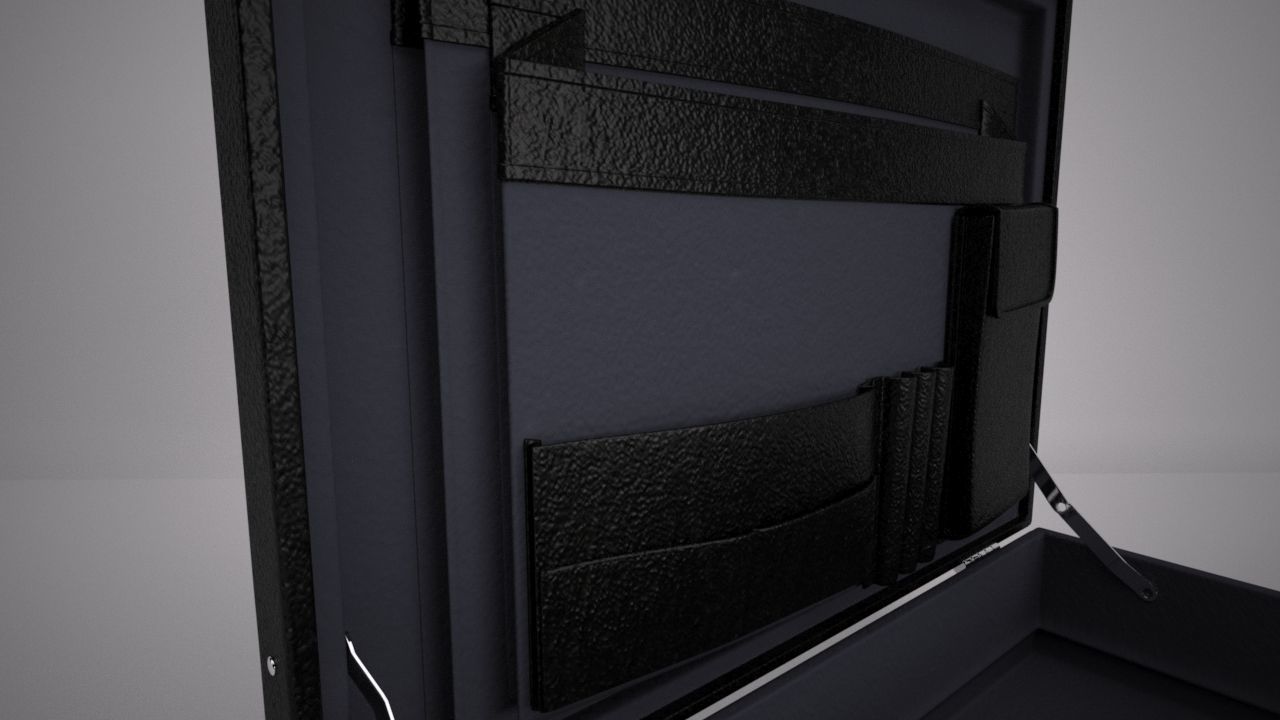 Leather Attach Briefcase Rigged 3D model_6