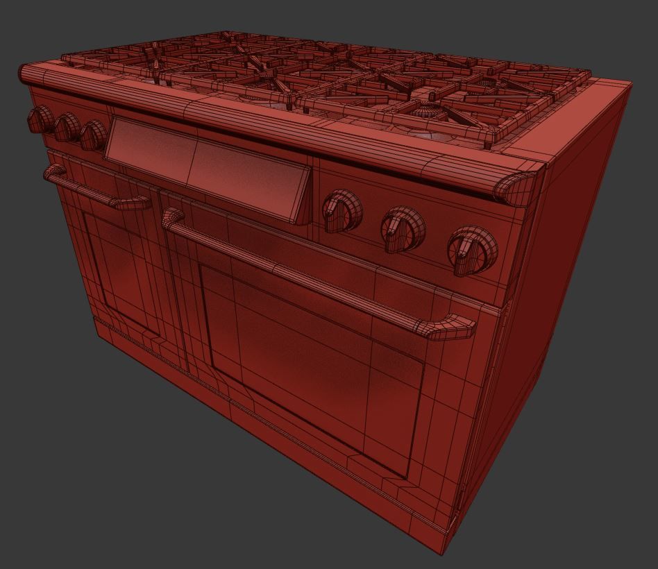 48 inch gas range cooker 3D model_10