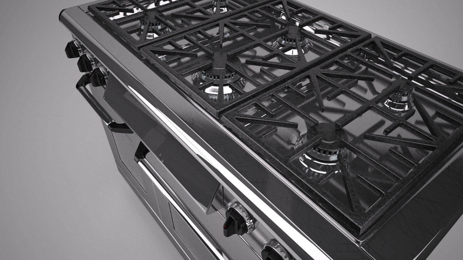 48 inch gas range cooker 3D model_1