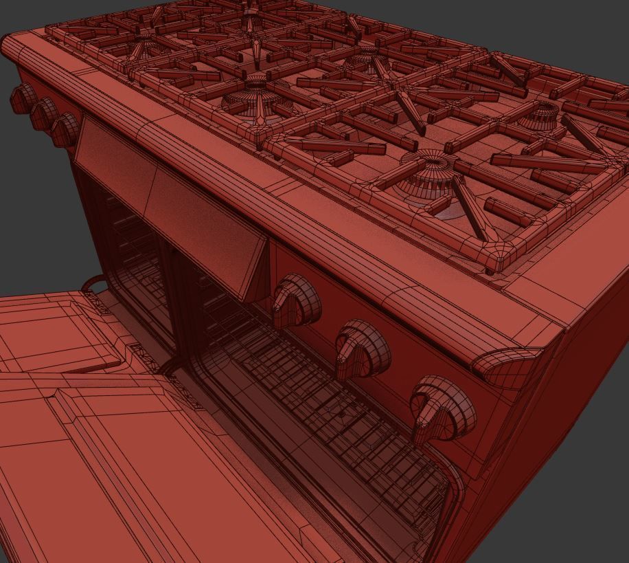 48 inch gas range cooker 3D model_8