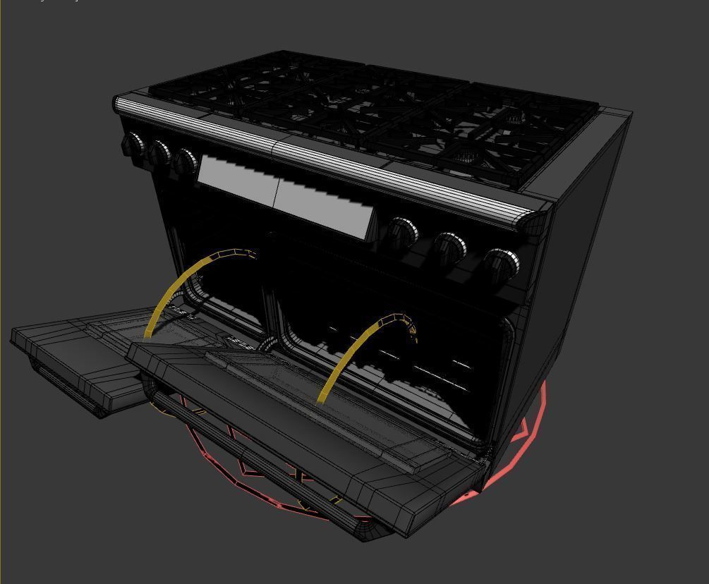 48 inch gas range cooker 3D model_9