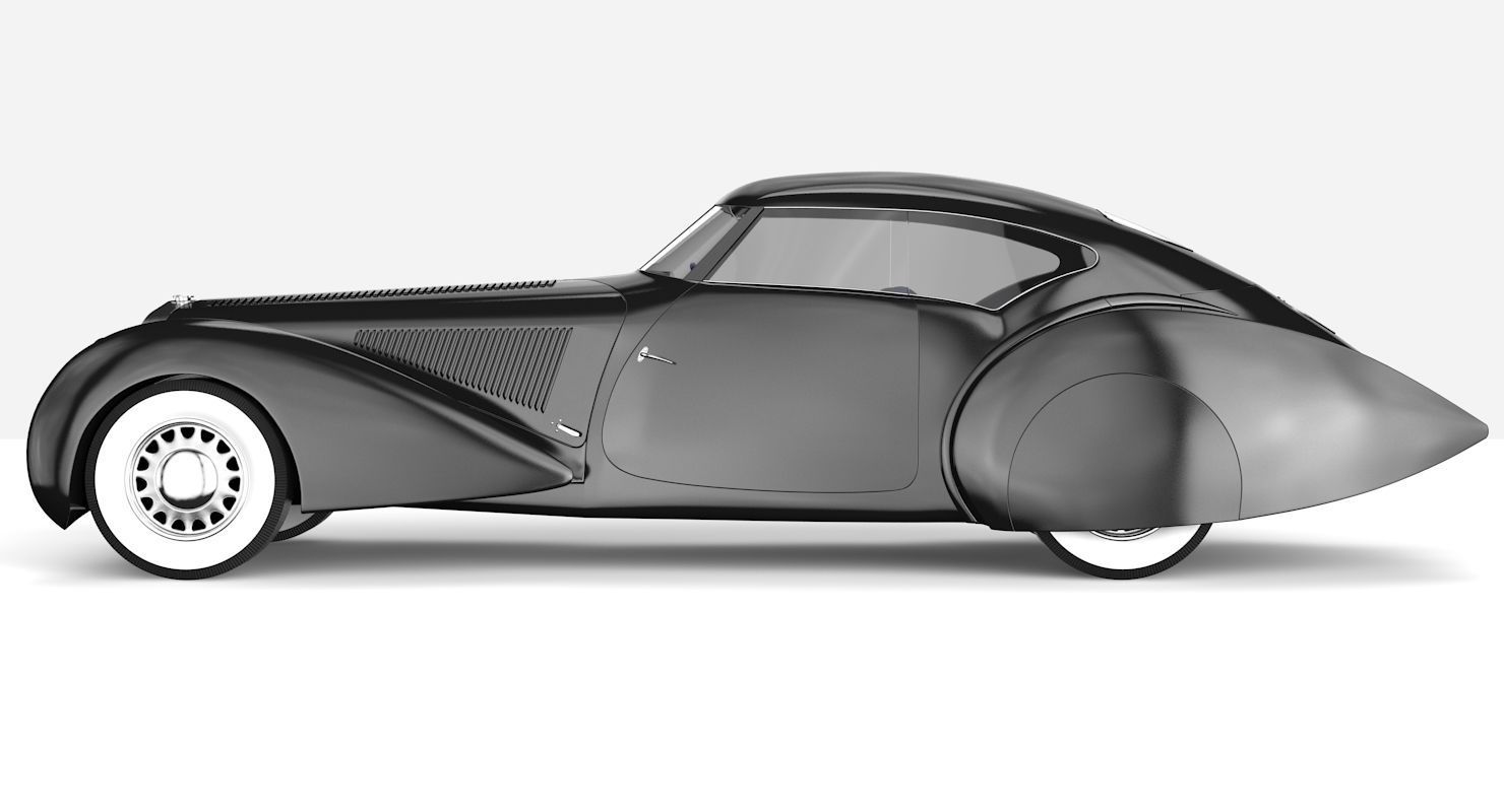 Delage D8 120 S Pourtout Aero Coupe black 3D model_3