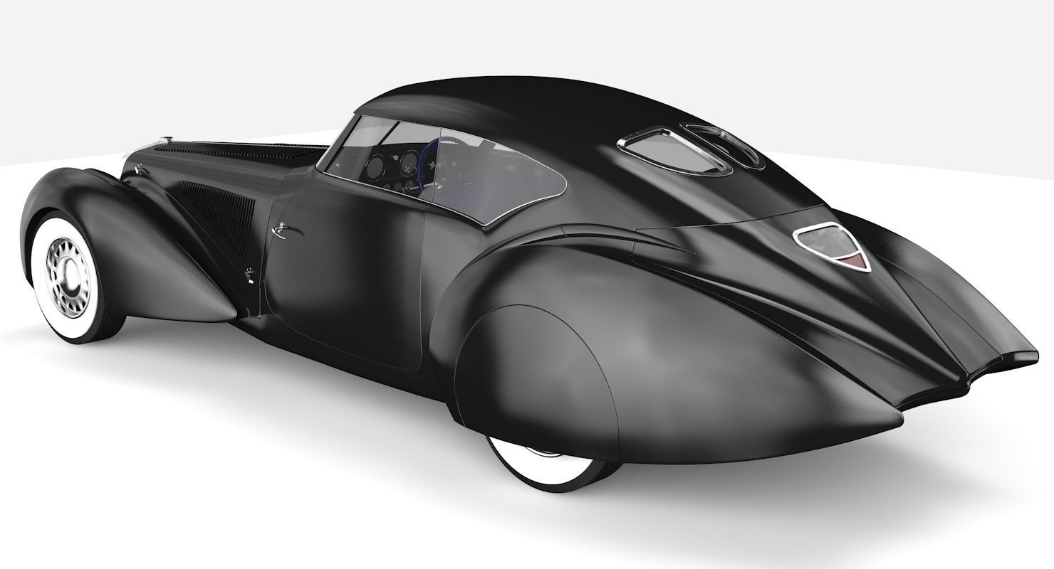 Delage D8 120 S Pourtout Aero Coupe black 3D model_4