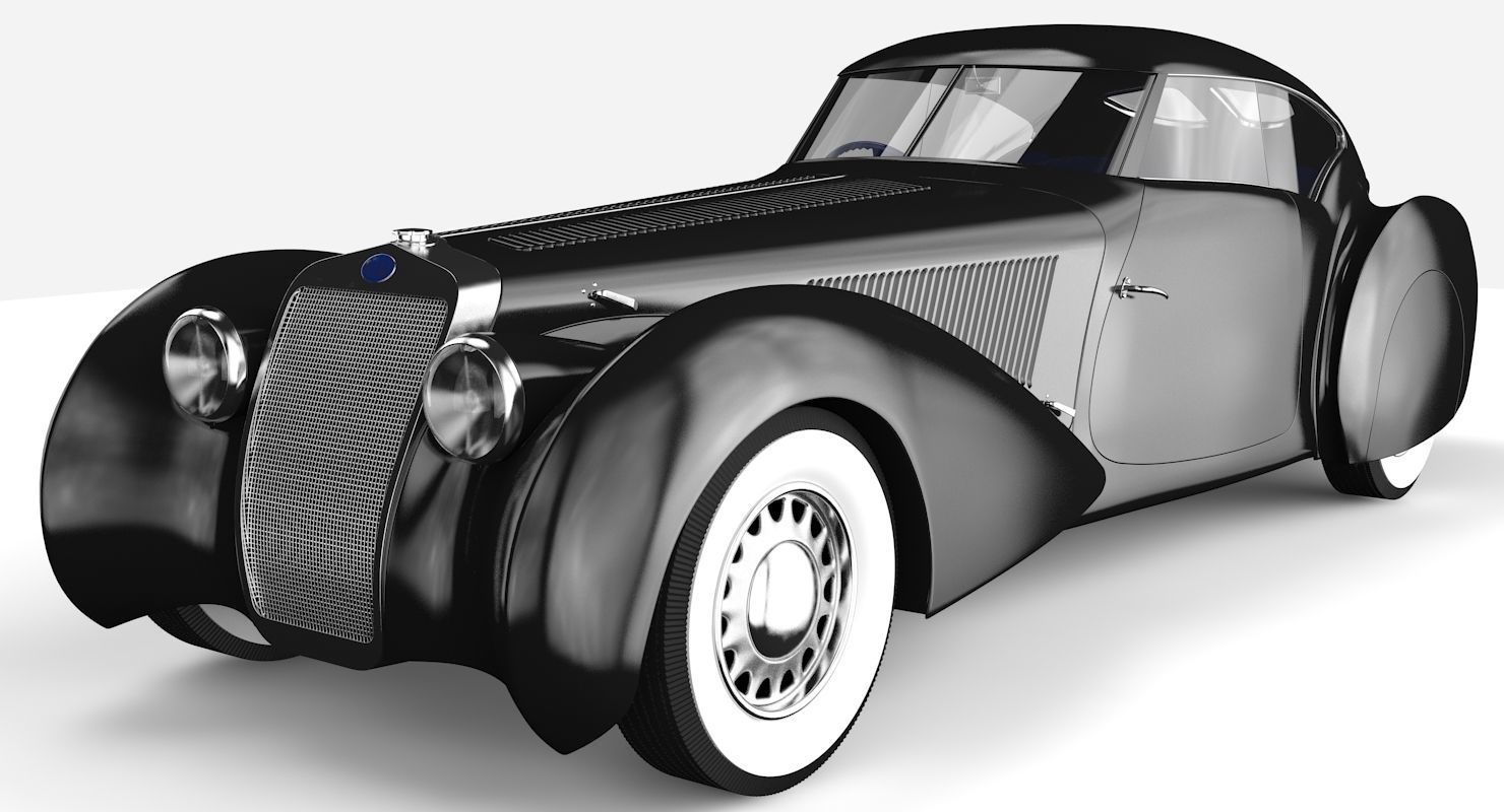 Delage D8 120 S Pourtout Aero Coupe black 3D model_1