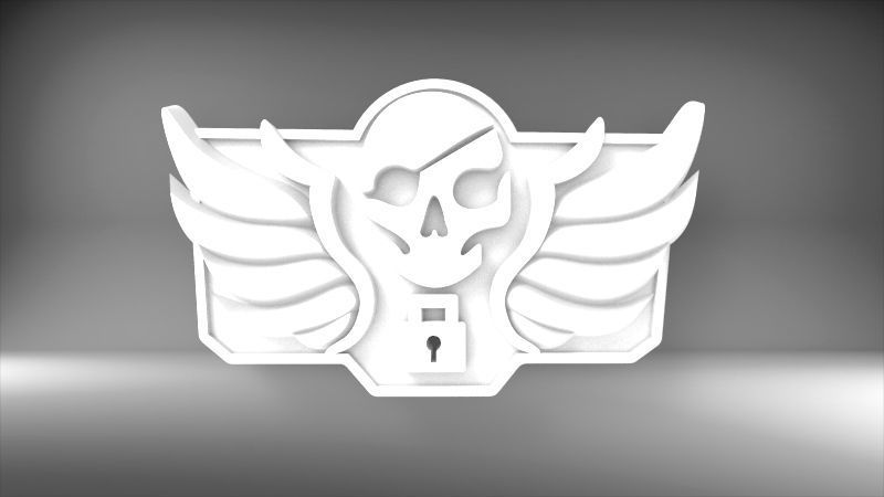 Blackwatch McCree belt buckle 3D print model_3