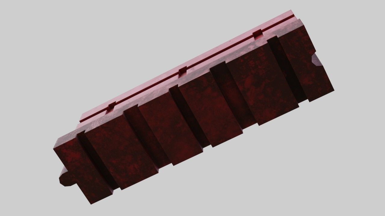 Traffic Barrier 3 Low-poly 3D model_7