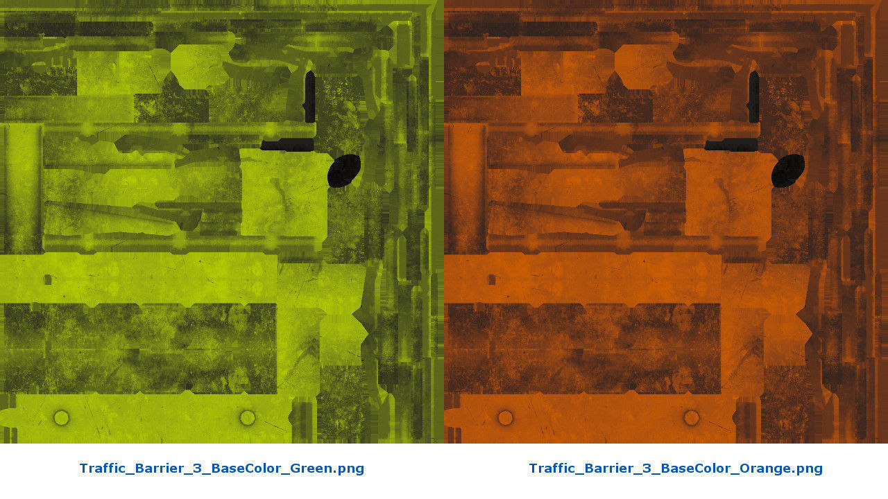 Traffic Barrier 3 Low-poly 3D model_10