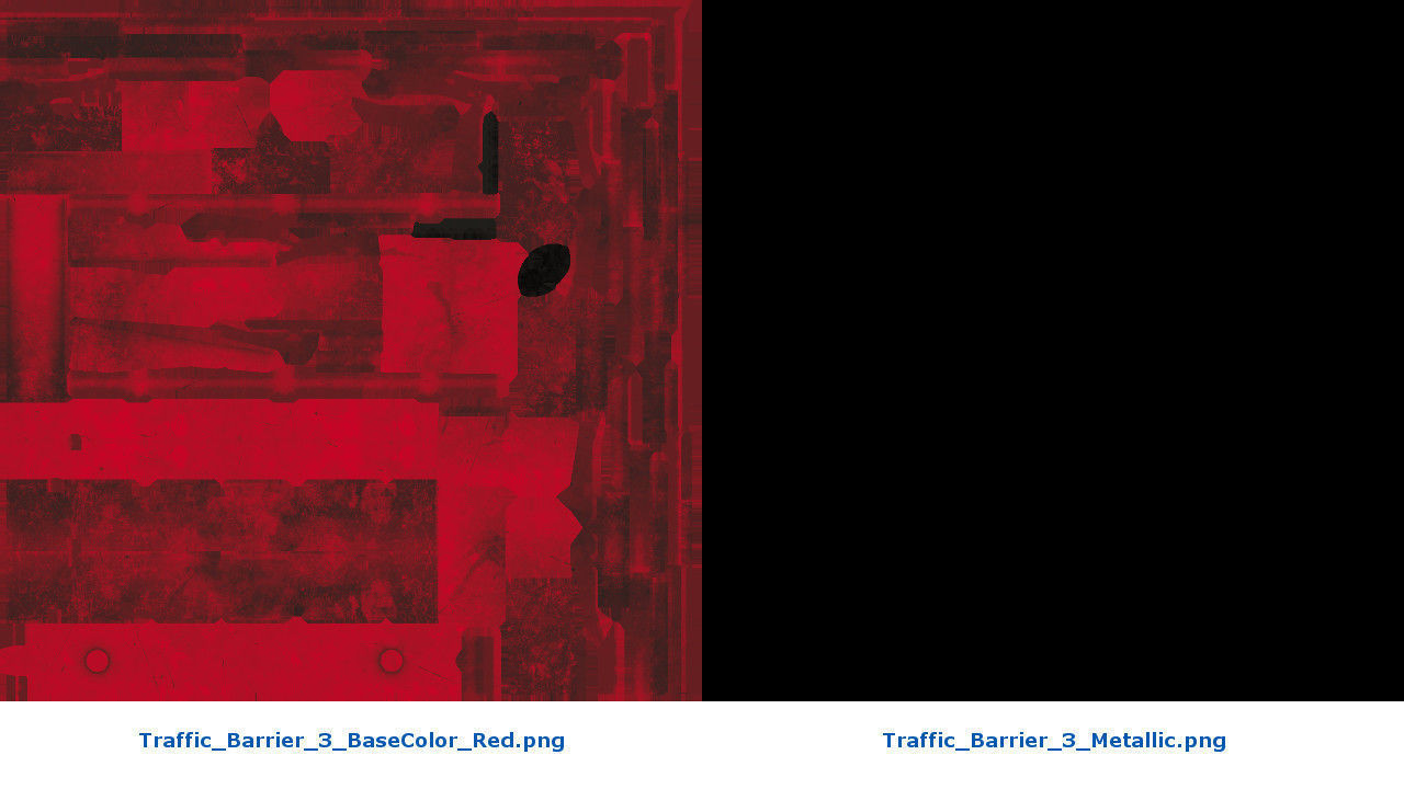 Traffic Barrier 3 Low-poly 3D model_11