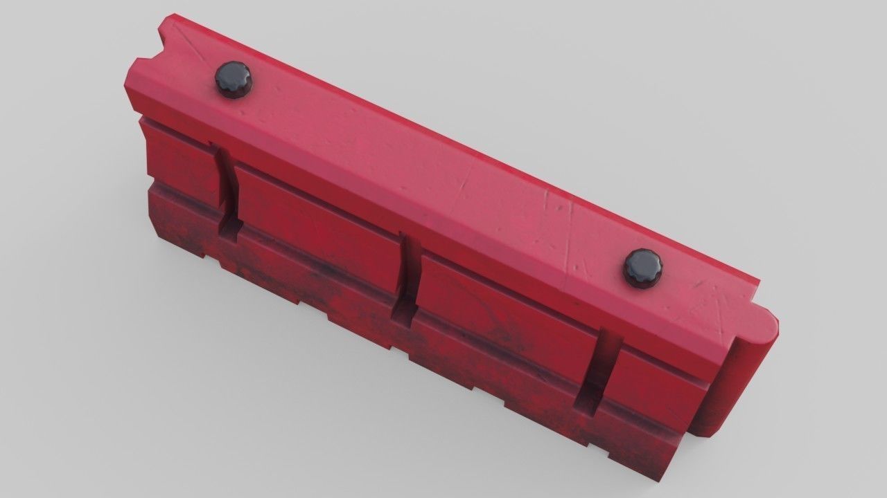 Traffic Barrier 3 Low-poly 3D model_5