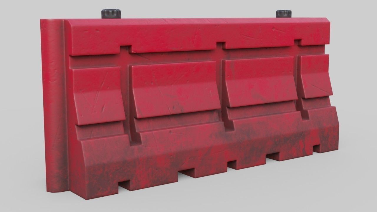 Traffic Barrier 3 Low-poly 3D model_4