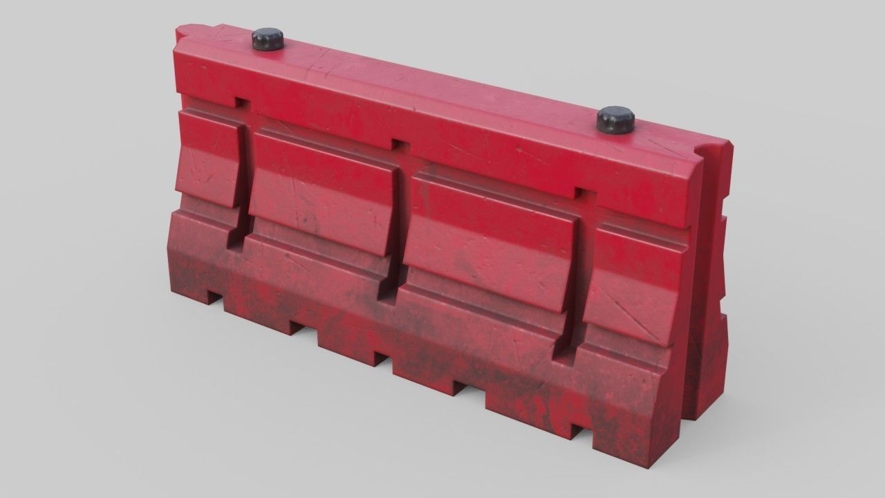 Traffic Barrier 3 Low-poly 3D model_3