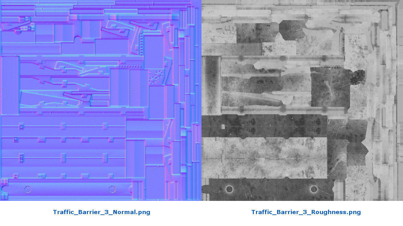 Traffic Barrier 3 Low-poly 3D model_12