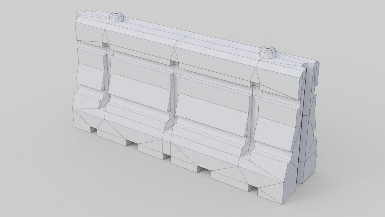 Traffic Barrier 3 Low-poly 3D model_8