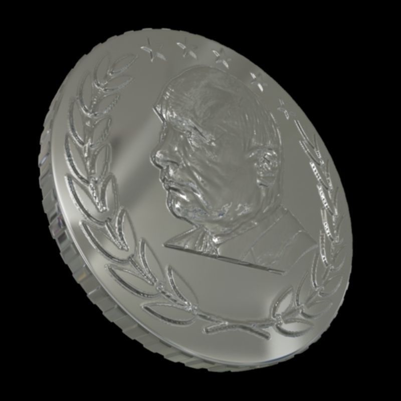design coin Putin 3D print model_2