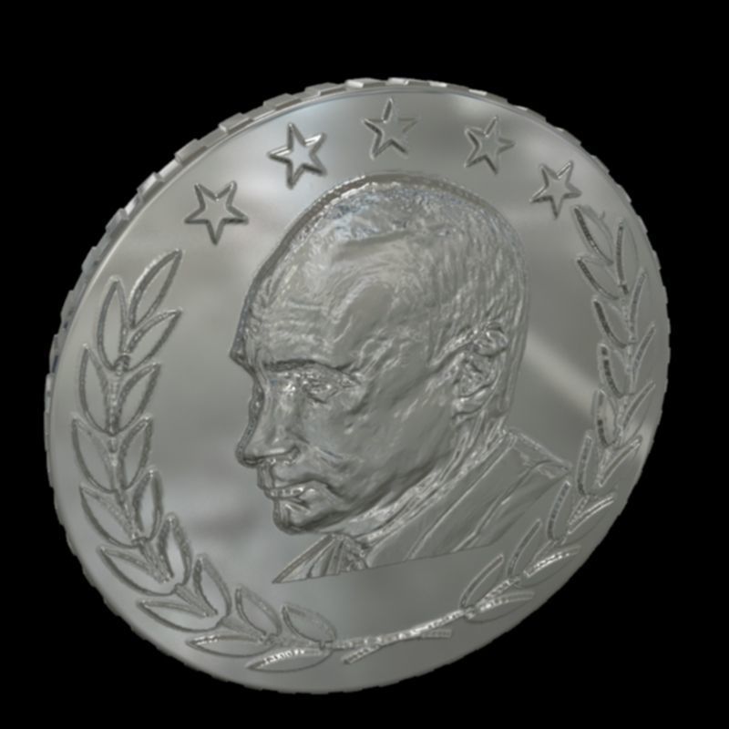 design coin Putin 3D print model_5