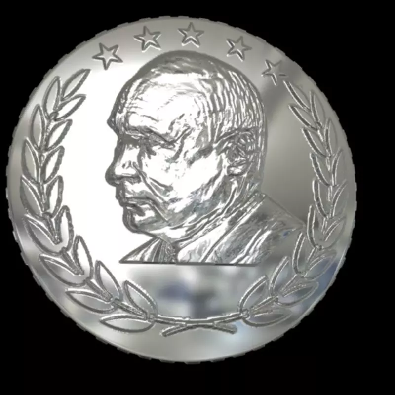 design coin Putin 3D print model_0