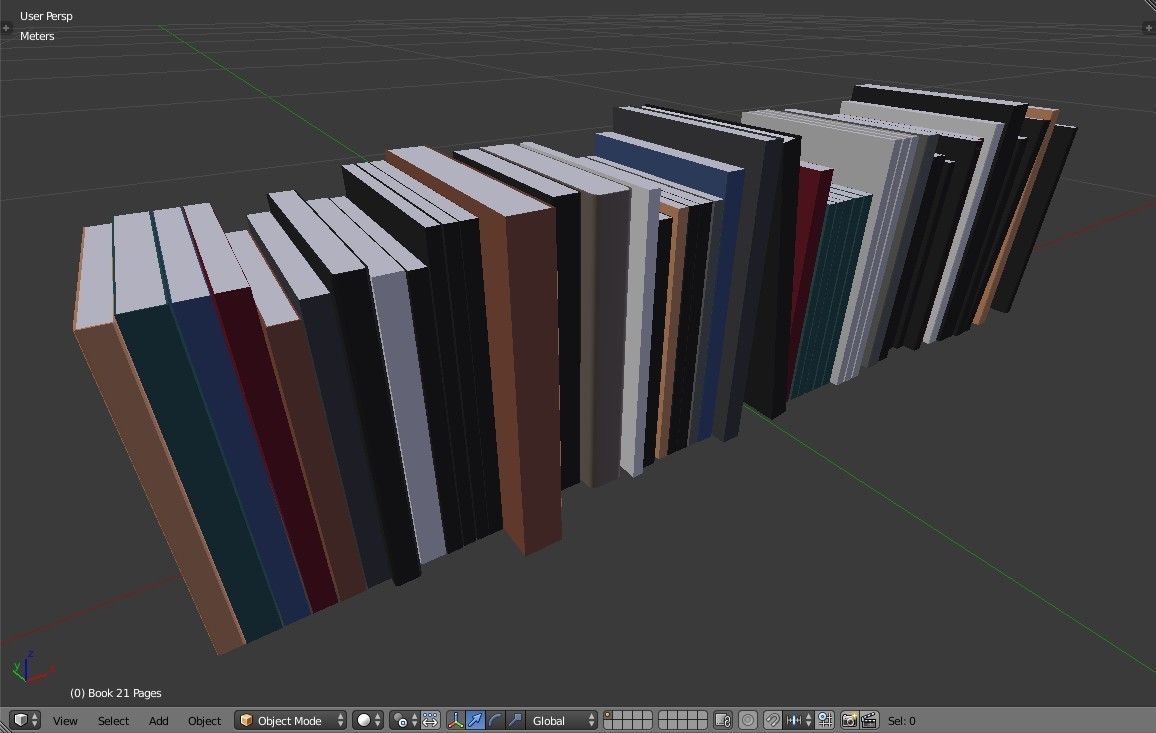 Book collection Lowpoly - Modern Books Low-poly 3D model_16