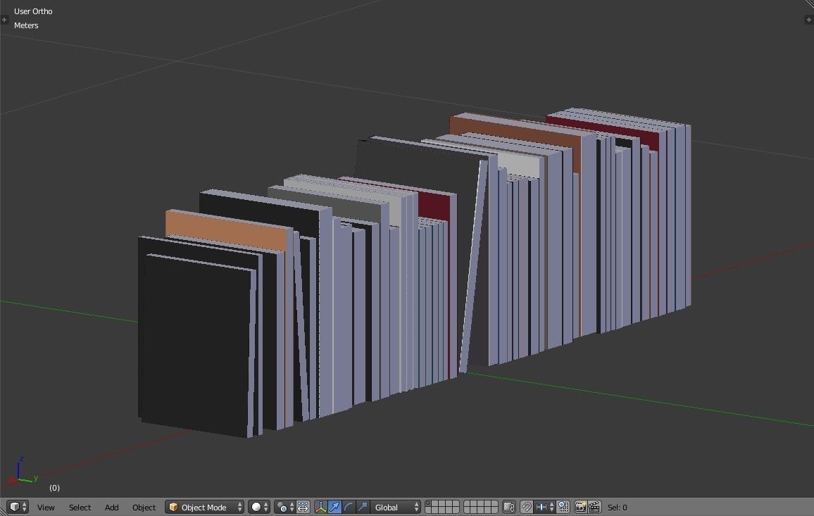Book collection Lowpoly - Modern Books Low-poly 3D model_9