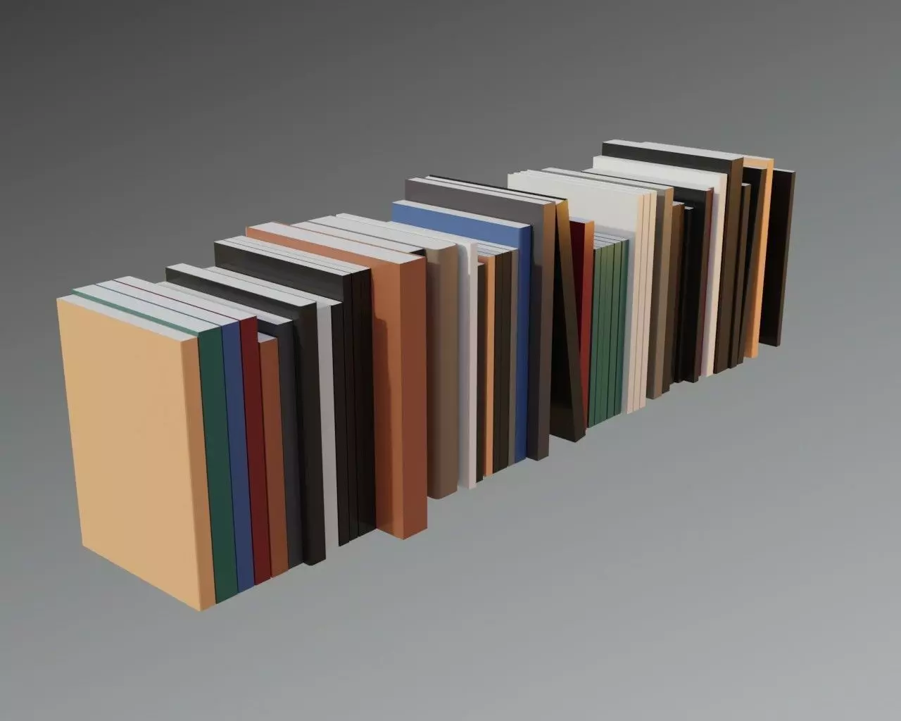 Book collection Lowpoly - Modern Books Low-poly 3D model_0