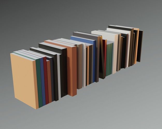 Book collection Lowpoly - Modern Books Low-poly 3D model